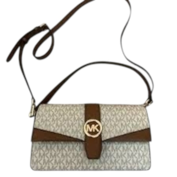 Michael Kors Greenwich Vanilla, Tan, Cream Crossbody and Shoulder Bag - Picture 5 of 10